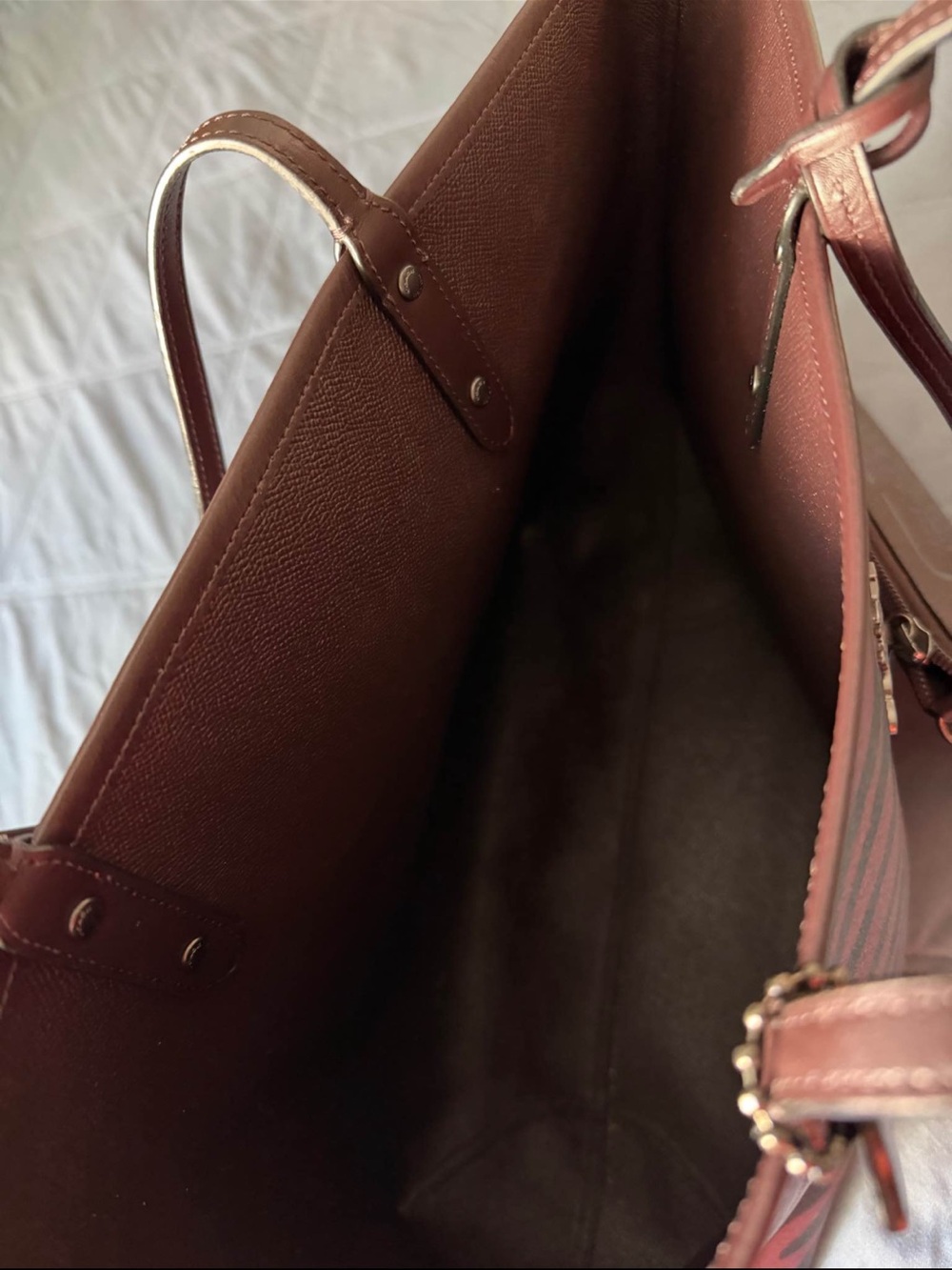 COACH Red and Black Zebra-Print Leather Tote - Picture 7 of 8